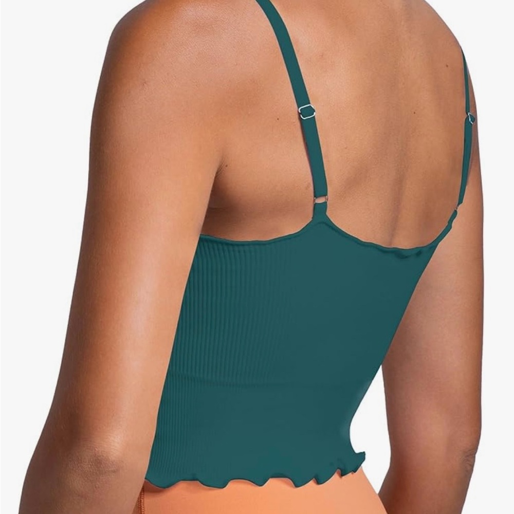 Teal Ribbed Crop Top - Picture 2 of 2